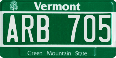 VT license plate ARB705