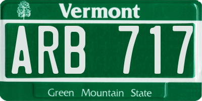 VT license plate ARB717