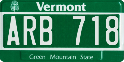 VT license plate ARB718