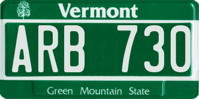 VT license plate ARB730