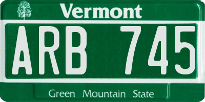 VT license plate ARB745