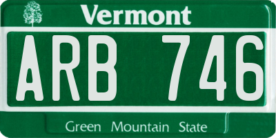VT license plate ARB746