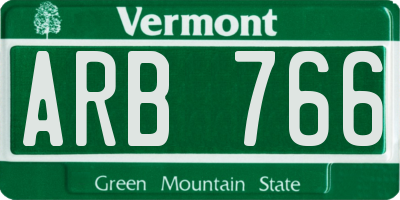 VT license plate ARB766