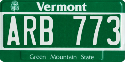 VT license plate ARB773