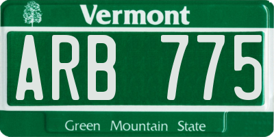 VT license plate ARB775