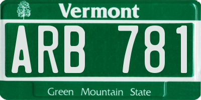 VT license plate ARB781