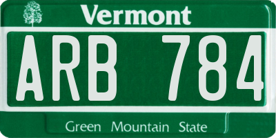 VT license plate ARB784
