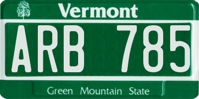 VT license plate ARB785