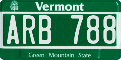 VT license plate ARB788