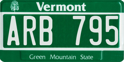 VT license plate ARB795