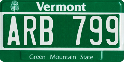 VT license plate ARB799