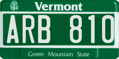 VT license plate ARB810