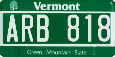 VT license plate ARB818