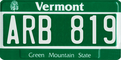 VT license plate ARB819
