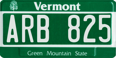 VT license plate ARB825