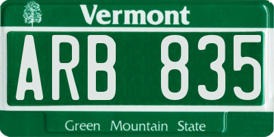 VT license plate ARB835
