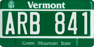 VT license plate ARB841