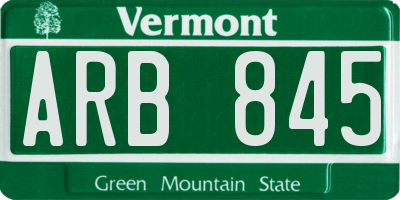 VT license plate ARB845