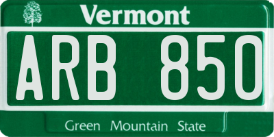 VT license plate ARB850
