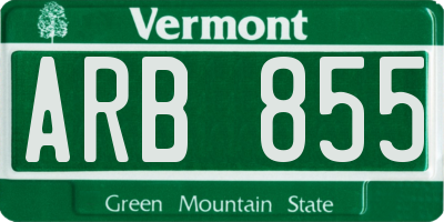 VT license plate ARB855