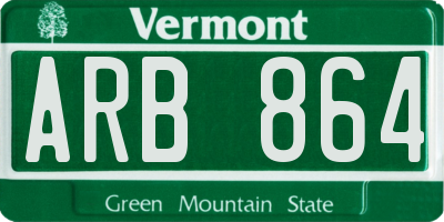 VT license plate ARB864