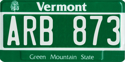 VT license plate ARB873