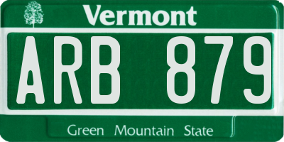 VT license plate ARB879