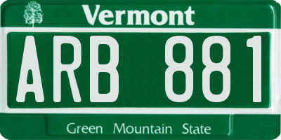 VT license plate ARB881