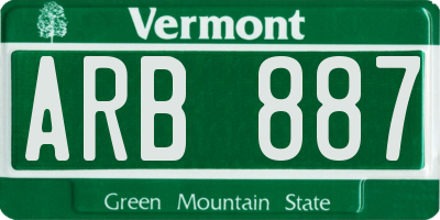 VT license plate ARB887