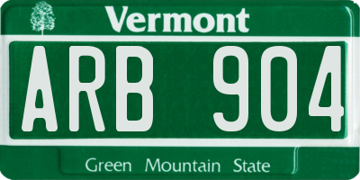 VT license plate ARB904