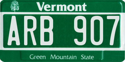 VT license plate ARB907