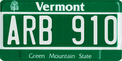 VT license plate ARB910