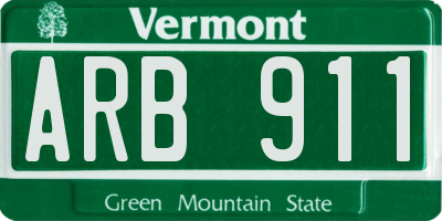 VT license plate ARB911