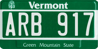 VT license plate ARB917
