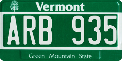 VT license plate ARB935