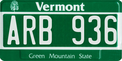 VT license plate ARB936