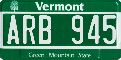 VT license plate ARB945