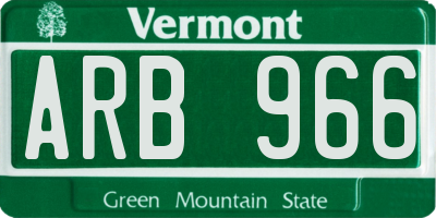 VT license plate ARB966