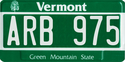 VT license plate ARB975