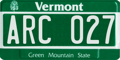 VT license plate ARC027