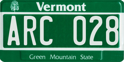 VT license plate ARC028