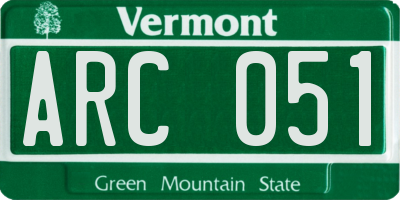 VT license plate ARC051
