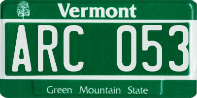 VT license plate ARC053