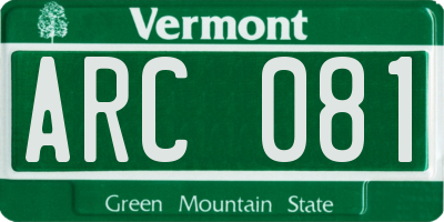 VT license plate ARC081