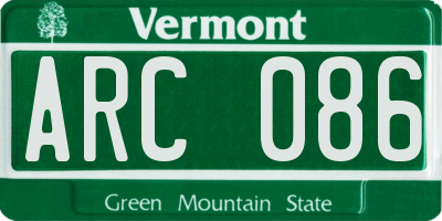 VT license plate ARC086