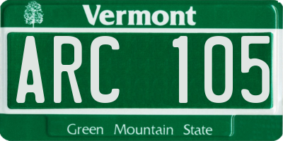 VT license plate ARC105