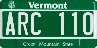 VT license plate ARC110