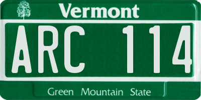 VT license plate ARC114