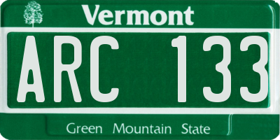 VT license plate ARC133