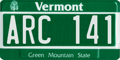 VT license plate ARC141